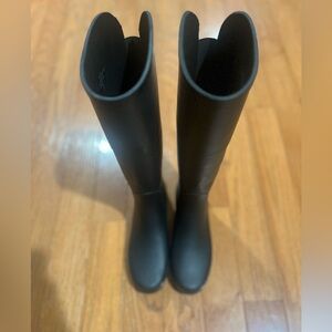 Marc Fisher Black Tall Rain Boots